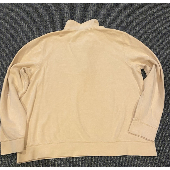 LL Bean Men’s 1/4 Zip Pullover Casual Sweater Yellow Size XL Cotton - Picture 9 of 13
